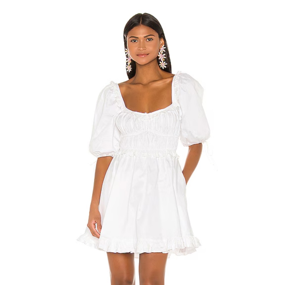 Jackson Mini Dress in Ivory For Love & Lemons